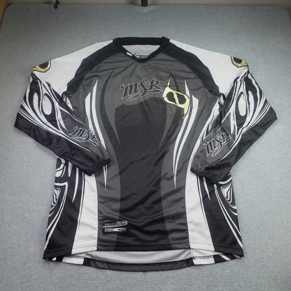 MSR Phantom Jersey Mens XL Black White‎ Gold Racing Long Sleeve Motocross
